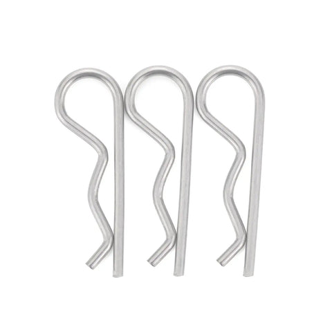 Multi Size Cotter Pins Spring Fastener Kit M1 To M7 16-150mm Stainless Steel Zinc Plated Rust Resistant Beefy Heavy Duty Assortment For Auto Shop Garage Trucks Mechanic Projects, three silver cotter pins