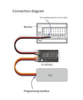 Connection diagram of Telemetry Adapter Module For I-BUS2 Flight Controllers, showing receiver connection and programming interface.