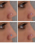 G23 Nano Pure Titanium Nose Studs Pack of 6 Has 18G and 20G Screw Back Press Fit Closure Ideal for Sensitive Skin with sparkling CZ.