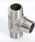 Two Pack 304 Stainless Steel NPT Male Tee Fittings One-Half Inch Three Way Pipe Tee For Oil Air And Gas Lines Tough As Nails Industrial Grade Corrosion Resistant
