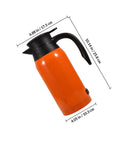 Heavy Duty 1000Ml Stainless Steel Car Electric Kettle And Water Heater with thermal lock in orange color, dimensions shown.