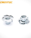 5/16-18 Tee Nuts, 4 Pronged, 50 Pack For Bolts And Stem Casters, Threaded Inserts For Woodworking, Heavy Duty Steel With Zinc Plating