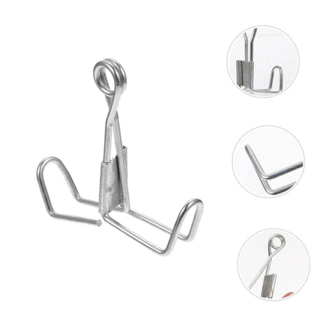 Close-up of stainless steel tubing clip from Set Of 10 Dope Lab Clamps For Water Flow Control And Test Tube Tubing Clips
