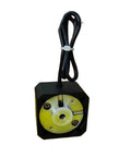 NEMA 17 42x42mm stepper motor with power-off brake; black housing, yellow front plate, 8mm shaft