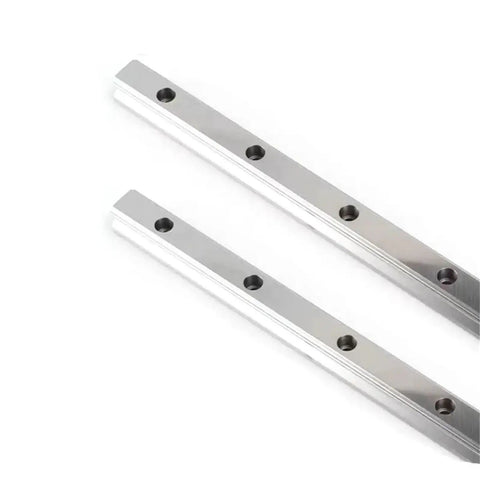 Check Out This Awesome HGR15 Linear Guide Rail With 300mm Length And Smooth Glide Blocks Perfect For CNC Machining And DIY Projects That Need Top Tier Precision And Heavy Duty Performance Right Here, showing two smooth aluminum rails.