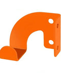 Heavy Duty Iron Power Tool Hanger Wall Mount for Garage and Shed Organization, orange iron tool holder with mounting holes.