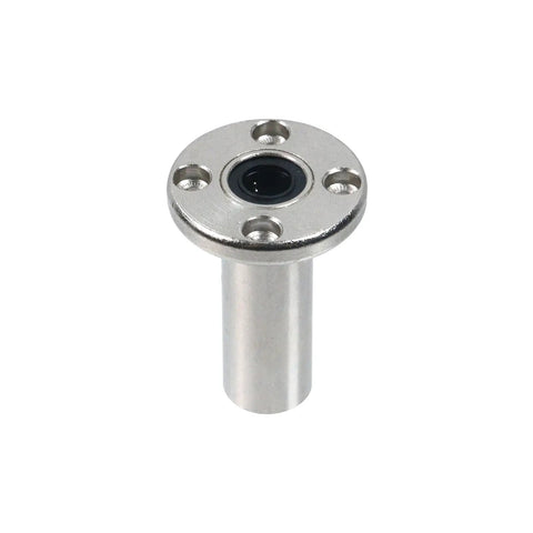 Single bearing from Four Pack Extra Long Round Flange Linear Ball Bearings 8mm Bore 15mm OD 45mm Wide With 40mm Rail Length Heavy Duty.