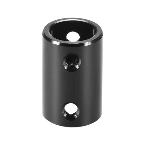 12Mm To 12Mm Bore Rigid Aluminum Shaft Coupler With Set Screws, 25Mm Length, 16Mm Outside Diameter, Black Connector