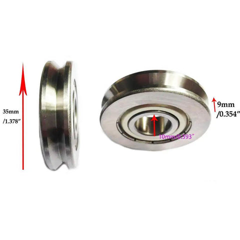 No Sweat V6200ZZ V Groove Ball Bearing Wheel, 10x35x9mm, heavy duty double metal sealed, smooth guide pulley equipment.