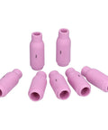Tough Alumina Ceramic Nozzles With Gas Lens Cups For TIG Welding Torch, pack of 20, 47mm long, pink ceramic nozzles.