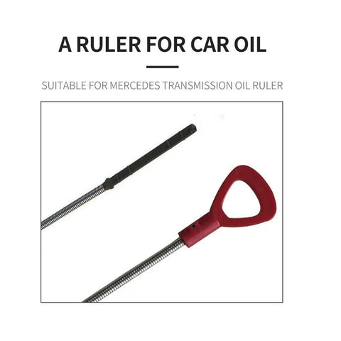 Mercedes 722.6 Transmission Fluid Dipstick Replacement Tool, long red handle, and flexible metal shaft for oil level check.