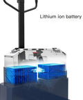 Heavy Duty 6600 Lb Electric Pallet Jack Walkie With Lithium Battery showing lithium ion battery design and components.