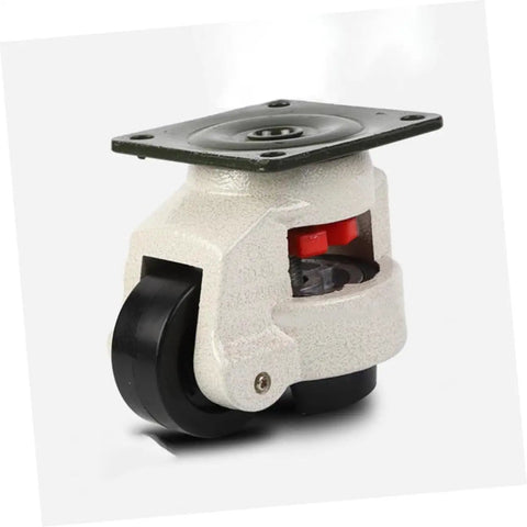 4X Heavy Duty Leveling Casters With Swivel Plate GD-80F Universal Workbench Wheels Adjustable Feet 500kg Load Capacity Per Wheel Built for Industrial Equipment and Heavy Duty Shop Benches, nylon wheel, aluminum body