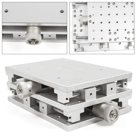 Rock Solid 2 Axis Work Table for Precision Marking and Alignment, aluminum 2D slide bench with handwheel for micro adjustments