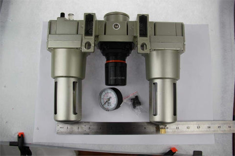 Top view of Three Quarter Inch Air Filter Regulator Lubricator All In One FRL Combo For AC5000 Series Modular SMC Type PNEMATIC SNS.