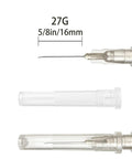 100 Pieces 27 Gauge Five Eighth Inch Luer Lock Lab Gear Individually Packaged For Easy Portability And Versatile Interfaces Stainless Steel And Polypropylene Components, 27G 5/8in needle with cap