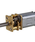 Solid Core 3 Volt DC Gear Motor 500 RPM Miniature Metal Drive Unit with visible 10mm shaft and internal gears for robotics.