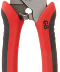 Heavy Duty 8-Inch Cable Cutter With High Leverage One Hand Design For Precision Cutting Soft Copper Aluminum Wire Battery Cable Hoses And Control Line Sturdy Steel Blades Tough Durable Grip Handy Tool with red and black grips.