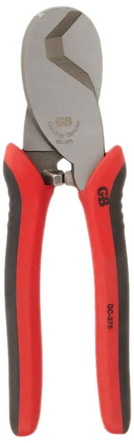 Heavy Duty 8-Inch Cable Cutter With High Leverage One Hand Design For Precision Cutting Soft Copper Aluminum Wire Battery Cable Hoses And Control Line Sturdy Steel Blades Tough Durable Grip Handy Tool with red and black grips.