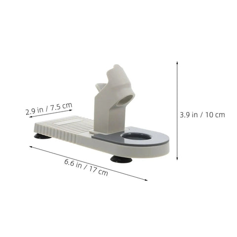 Heavy Duty Plastic Glue Stick Organizer Stand With Deep Trenches For Hot Melt Adhesive Pens, 6.6 in long grey plastic storage unit.