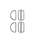 Metal Sliding D Ring For Sidemount Scuba Harness 2 Pack, showing four heavy duty D rings for 2 inch webbing, corrosion resistant.