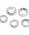 304 Stainless Steel Bearing Retaining Rings And Snap Rings Kit, 13 Sizes From 3mm To 12mm Inner Diameter arranged neatly