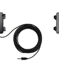Battery Powered IR Beam Sensor Animatronic Activator For Halloween Displays With 20 Ft Range And Multicolor Lighting Easy Setup Includes Emitter And Receiver Cords And Mounting Hardware For Quick Spooky Scene Activation showing emitter and receiver units with connecting cords