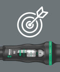 Click-Torque B2 Three-Eighths Inch Drive Torque Wrench handle with gauge, 20 to 100 Newton Meters setting display, pro shop tool.