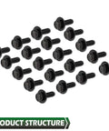 20 Pcs M6 Stainless Steel Hex Head Car Body Bolts Set For Honda And GM Models 1.0 X 20mm 10mm Hex 17mm Washers Black Finish