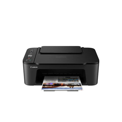 Slick Wireless All In One Home Office Printer Scanner Copier with documents printing from its front compartment.