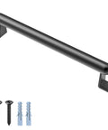 17 Inch Barn Door Pull Handle For Sliding Doors And Gates, Heavy Duty Metal Fence Gate Pull with black finish and install hardware
