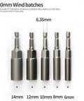 Get This Heavy Duty 5 Pc Hex Socket Adapter Kit With Magnetic Bits For Bolt Removal And Drill Work Made From Chrome Vanadium Steel That Stays Hard And Tough For Any Job You Might Face., 5pc hex socket adapter bits, 80mm, chrome vanadium steel, 6-14mm