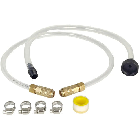 Boat Bleed Filler Kit For Seastar And BayStar Hydraulic Steering Systems, includes hoses, clamps, and brass connectors