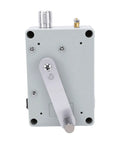 Back view of Hand Crank Generator Portable Emergency USB Charger With COB Light And Ignition Tool showcasing crank handle and connectors