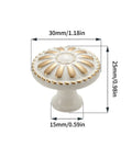 Ivory White Zinc Alloy Cabinet Knobs Set, 10 Pack 30mm Single Hole Drawer Pull Handles with dimensions for kitchen