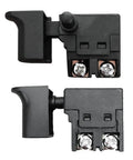 Badass Replacement Speed Regulating Switch For Electric Drill Planer And Marble Cutter With 250V Push Button Quick Install smooth control switch top and bottom view.