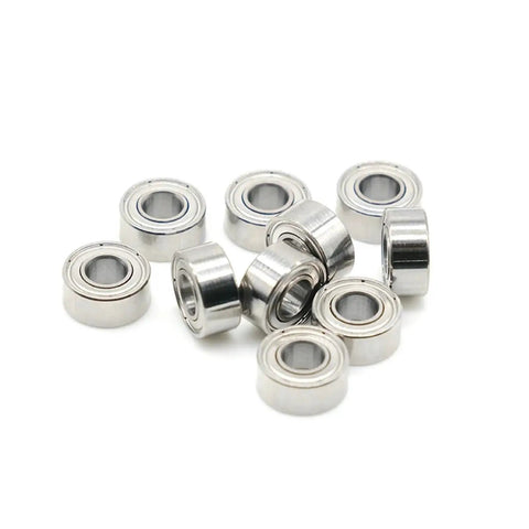 Super Cool Set Of 10 Tiny 2x6x3mm Mini Ball Bearings Made From Super Durable Chrome Steel in a pile, ideal for nail drills.