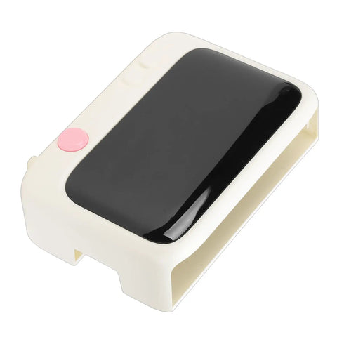 Sleek Router Storage Box With Advanced Cable Management System And Tech Gear Organizer Conceal Modems Routers And Wrapping Cords To Keep Your Space Looking Crisp And Totally Clutter Free In Milk White, angled view.