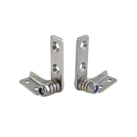 Two 304 stainless steel adjustable torque-damping cabinet hinges with mounting plates for doors