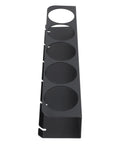 Side view of Top Notch Wall Mount Storage Rack For Spray Bottles And Pneumatic Gear Carbon Steel Garage Organizer with five holes.