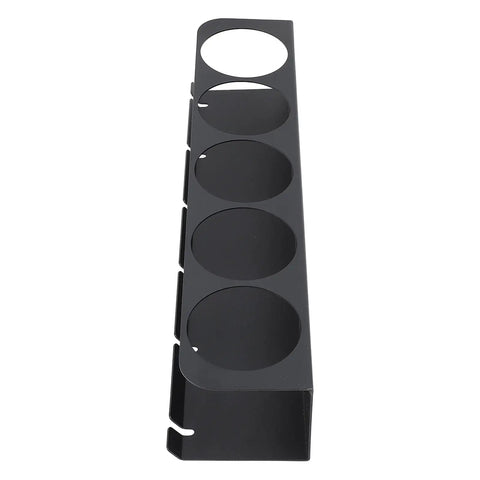 Side view of Top Notch Wall Mount Storage Rack For Spray Bottles And Pneumatic Gear Carbon Steel Garage Organizer with five holes.