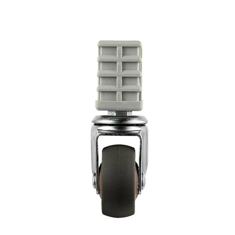 Pack Of Four 1.5 Inch Stainless Steel Stem Casters For Furniture And Racks With Silent Brakes, square tube wheel view