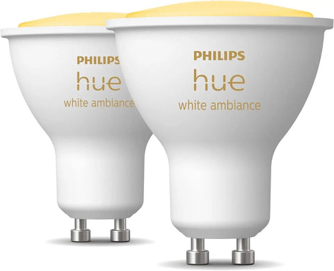 Smart 60W Equivalent GU10 LED Bulbs 2 Pack White Ambiance From Warm To Cool For Indoor Lighting With App Control And Voice Assistant