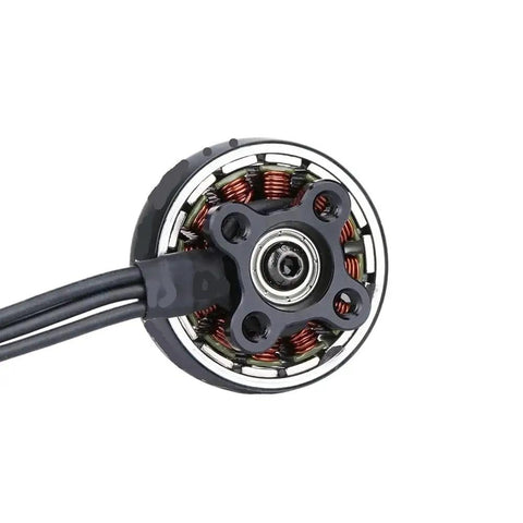Close-up of 2306 Brushless Drone Motor 1700KV 2450KV for 2 to 6S Quadcopters with 4mm titanium shaft and copper coils