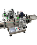 Top Shelf Fully Automatic Round Bottle Labeling Machine With Snappy Touch Screen And Rock Solid Auto Correction For Fast Hassle Free Industrial Packaging, showcasing touchscreen and labeling components.