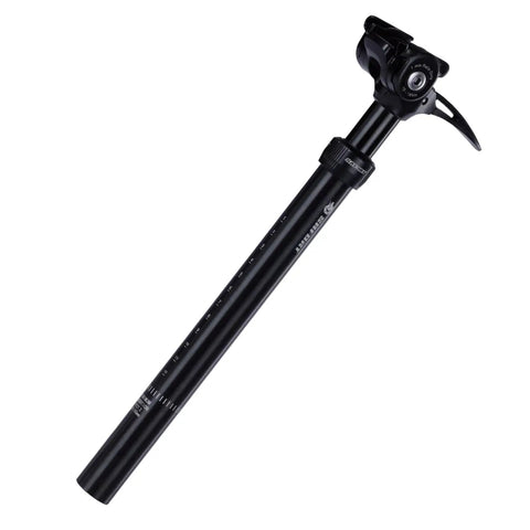 Lever Actuated Dropper Seatpost With 100mm Drop And 20mm Suspension Travel For Bicycle And E Bike, Cable Free, Side View