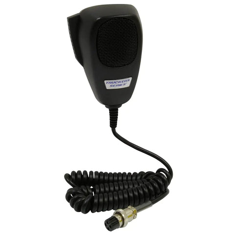 4 Pin Dynamic CB Microphone with 9 Foot Super Coil Cord for Cobra and Uniden Radios, screw-on 4 pin connector, black