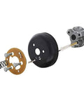 Exploded view of GM Steering Wheel Hub Adapter Kit For 3 Bolt Mount Wheels Fits 1949 1980 GM Cars And Trucks Includes Splined Hub Horn Contact Plate And Hardware Sold As 1 Set Perfect For Hot Rod And Classic Car Builds.