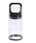 Premium Vacuum Sealed Clear Glass Coffee Bean Canister With Secure Airtight Lid, sleek black lid, perfect for kitchen storage.