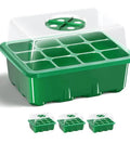 3-Pack Seed Starter Trays with Adjustable Humidity Dome and Base Indoor Greenhouse Propagator 12 Cells Per Tray